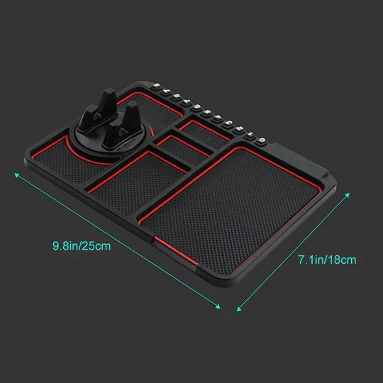 Soporte de Teléfono 360° + Tapete Organizador Premium Antideslizante