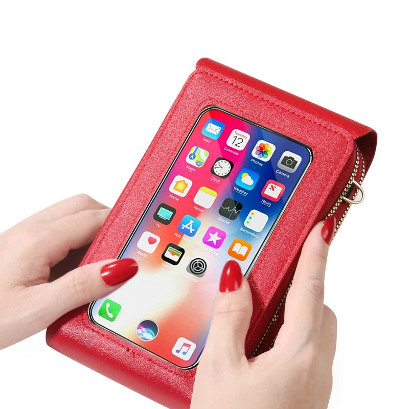 Bolso Cartera Porta Celulares 100% Cuero