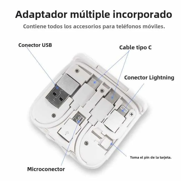 Cargador Inalámbrico 3 en 1 Mas Juego de Adaptadores Universales