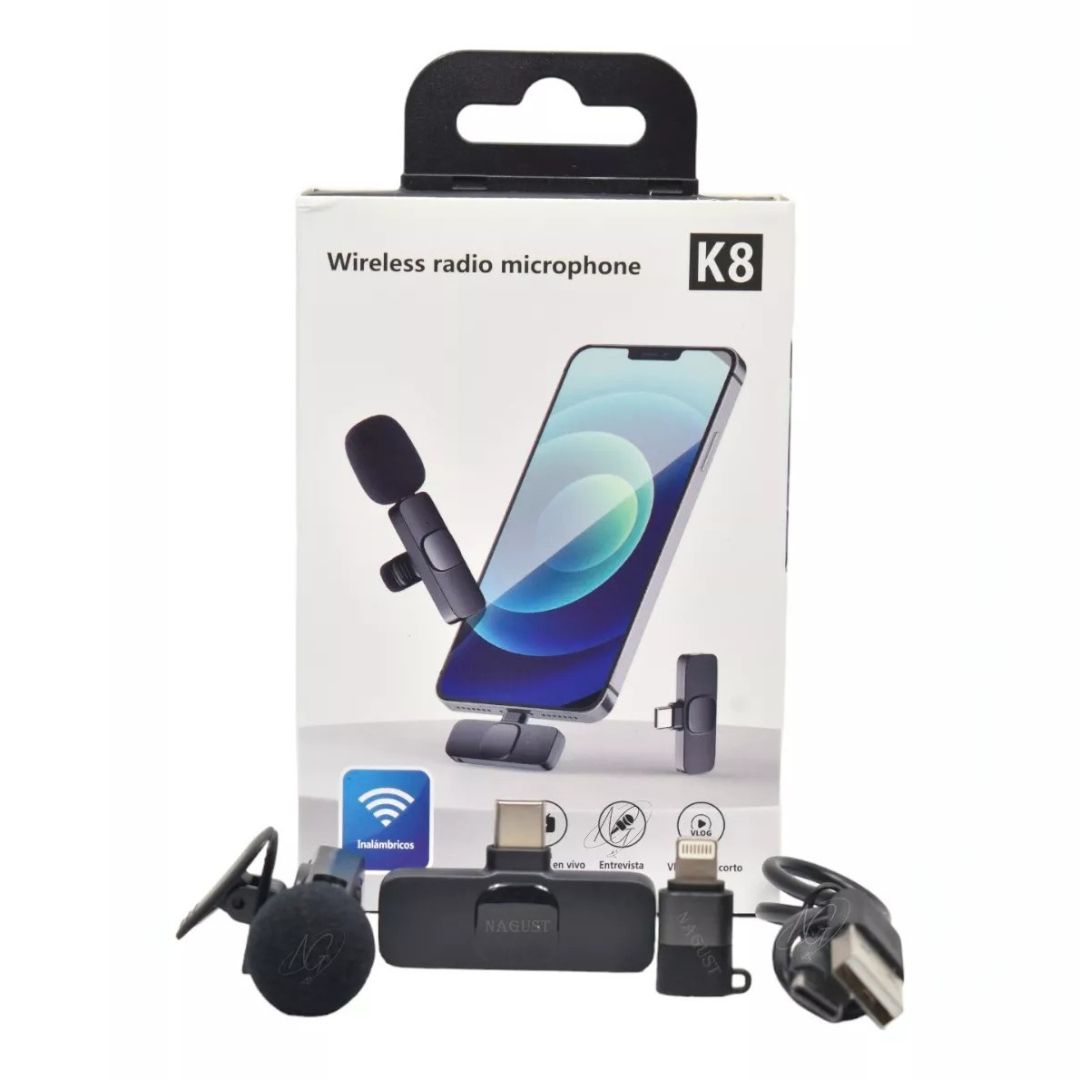 Set Completo de Micrófono Inalámbrico Profesional con Solapa y Estuche