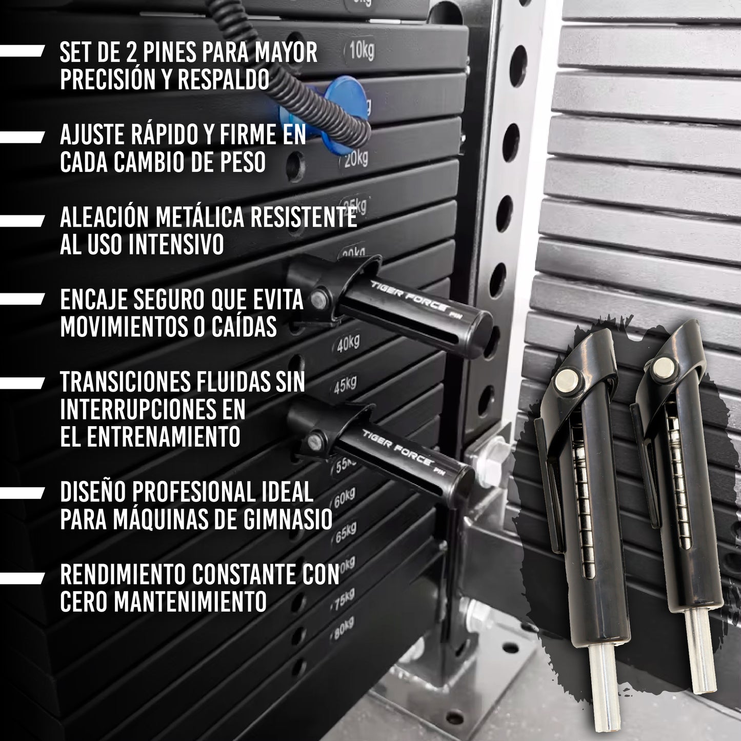2 Pines para reducción de carga en máquina