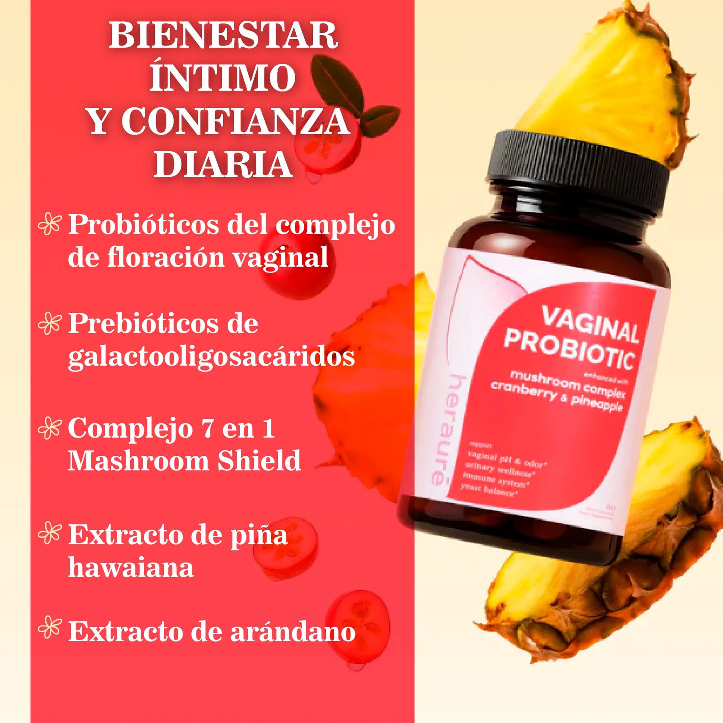 Probióticos femeninos para equilibrio íntimo, control de olores y salud vaginal
