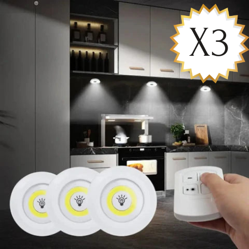 3 Luces Led Recargables con Sensor Movimiento + Control Inalámbrico
