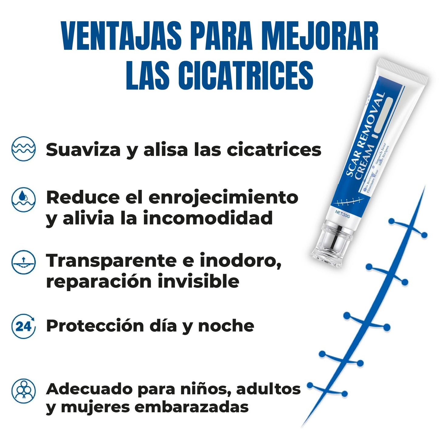 Crema profesional para eliminar cicatrices