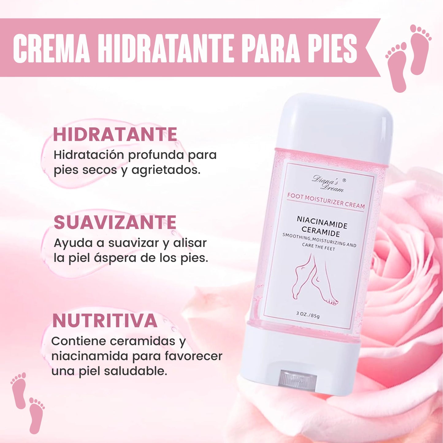 Gel-crema aclarante y suaviza pies femeninos