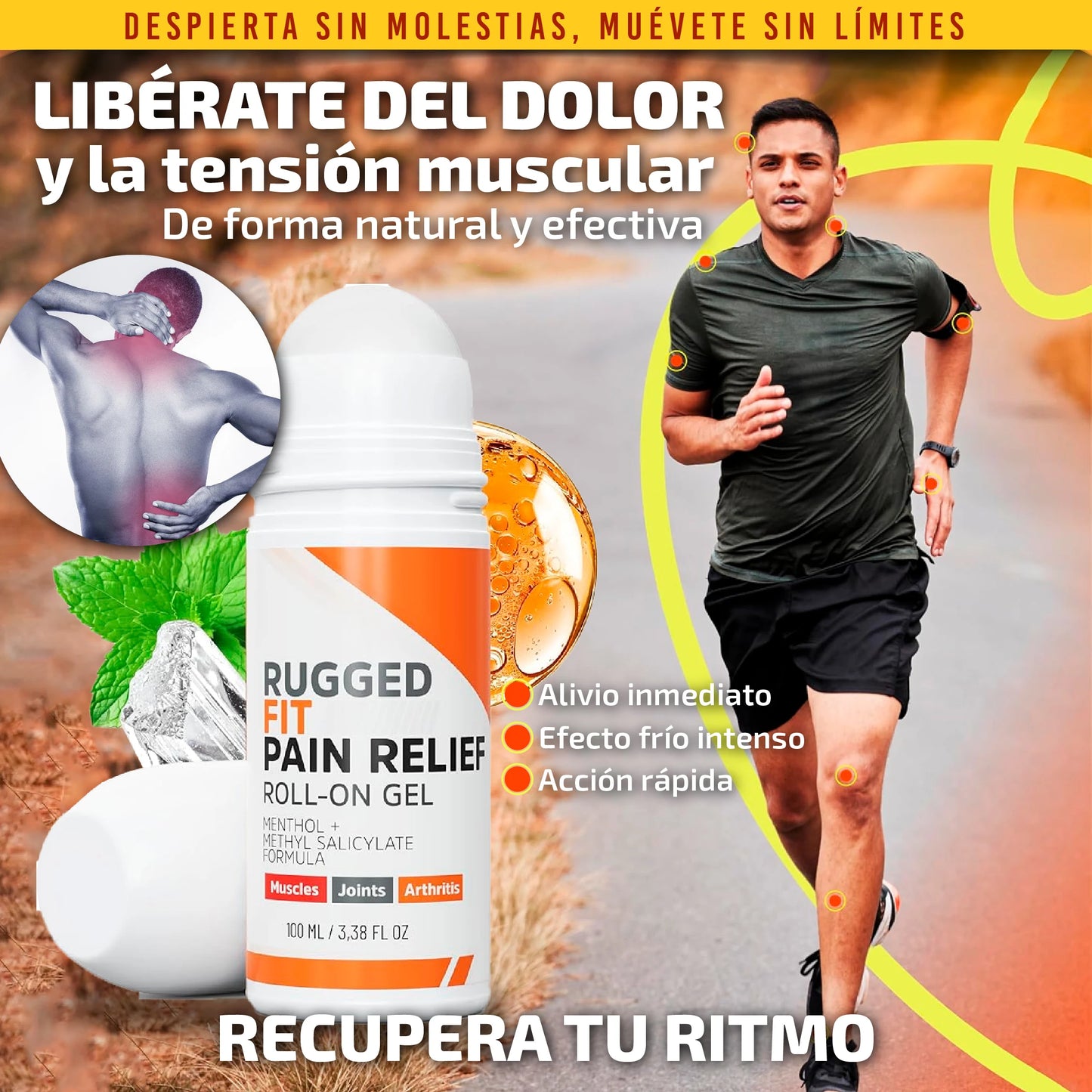 Rolón para alivio muscular y articular al instante | Fórmula 100% natural