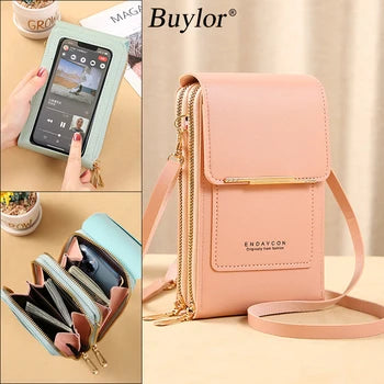 Bolso Cartera Porta Celulares 100% Cuero