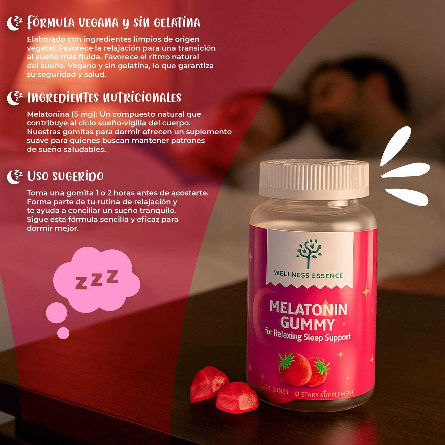 Gomitas veganas de melatonina | Relajación y sueño reparador
