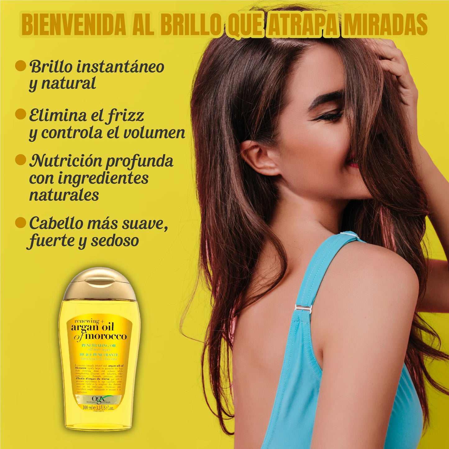 Aceite de Argán Nutritivo para Brillo y Suavidad Capilar
