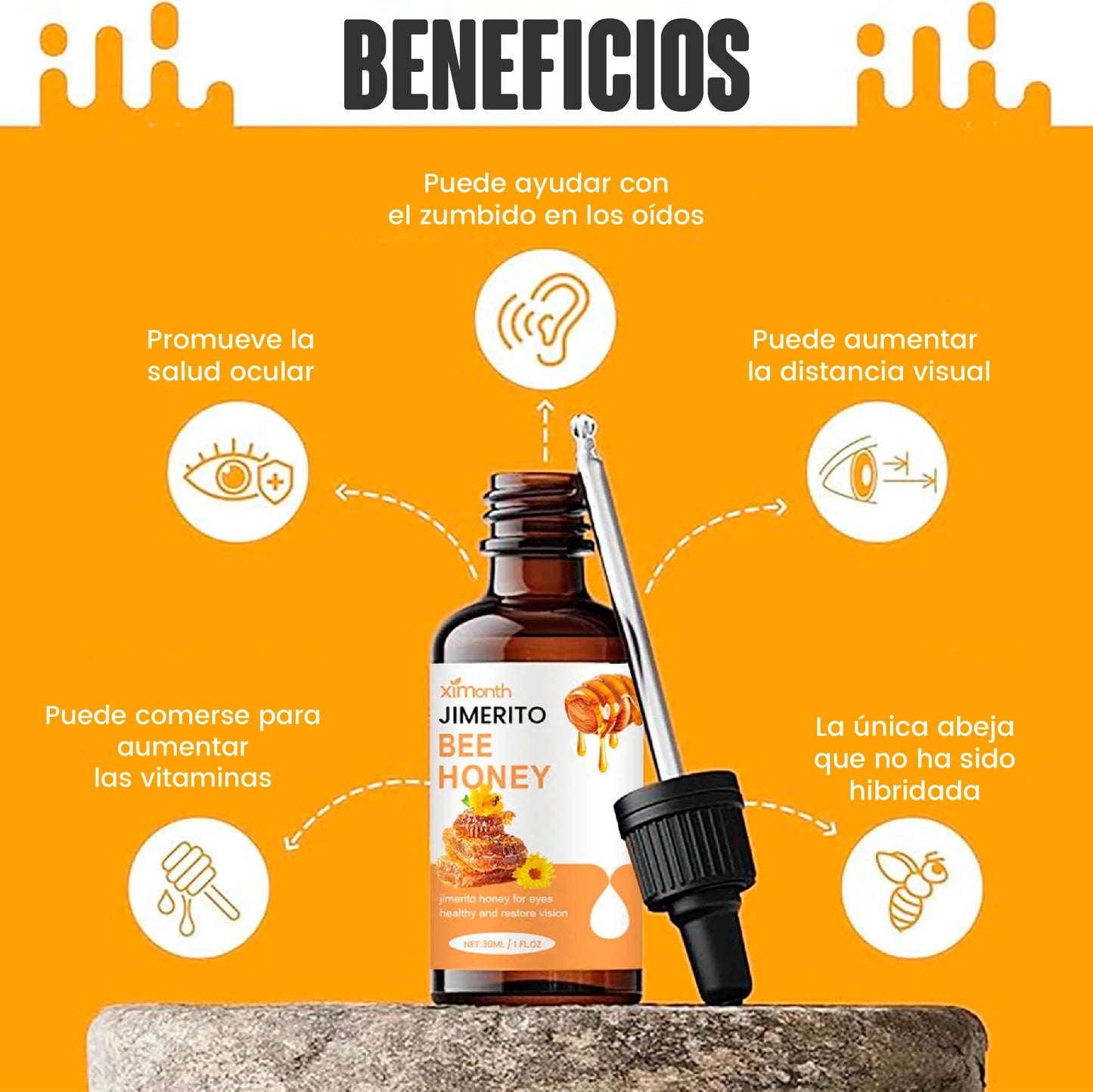 Gotas reparadoras para ojos a base de miel de abeja