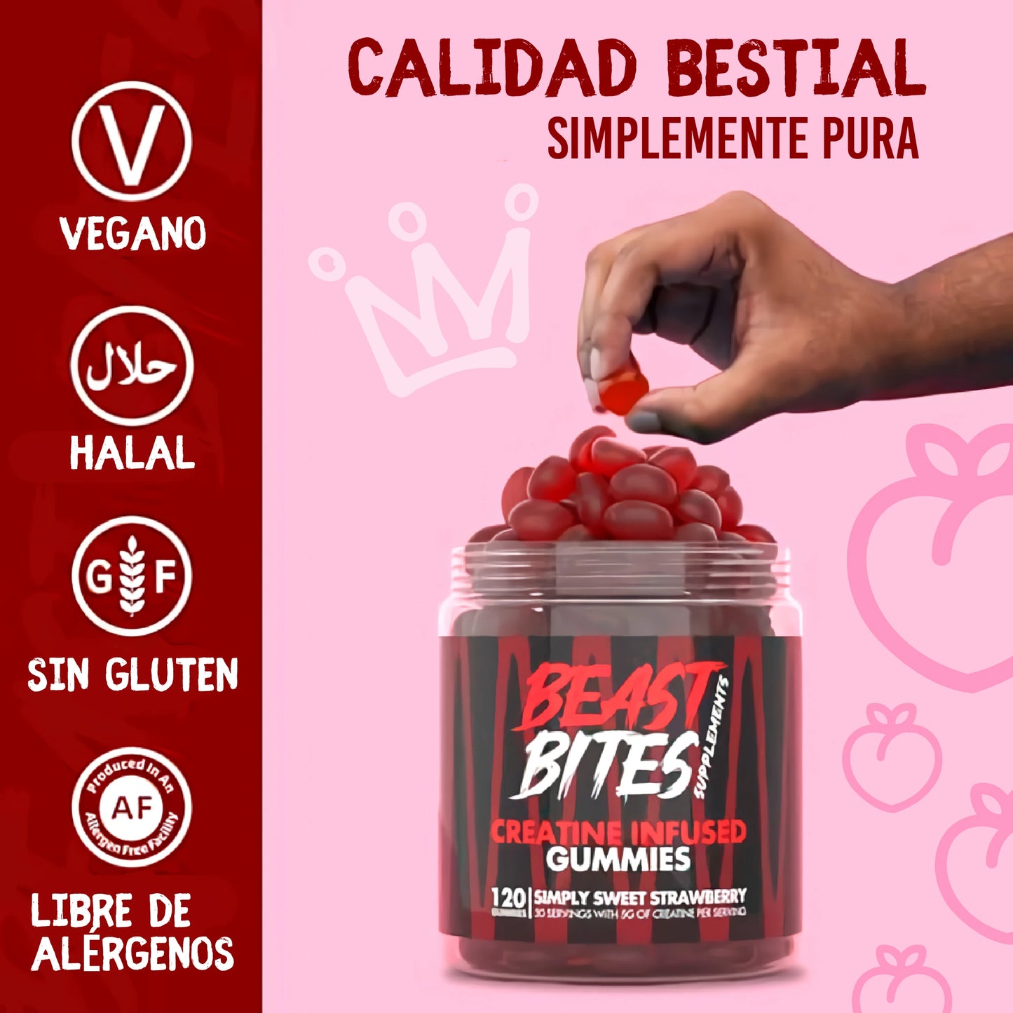 Gomitas de creatina para aumentar glúteos en hombre