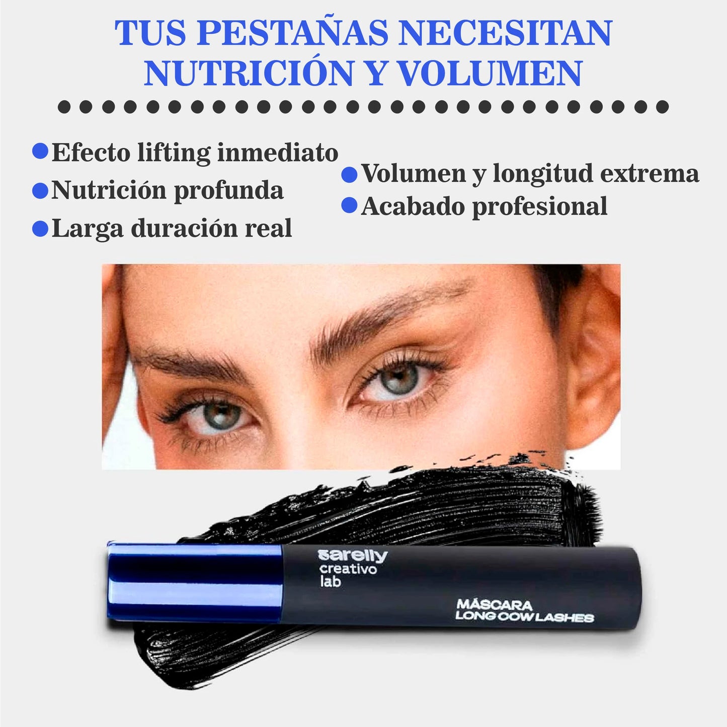 Máscara de pestañas profesional | Volumen extremo y nutrición intensa