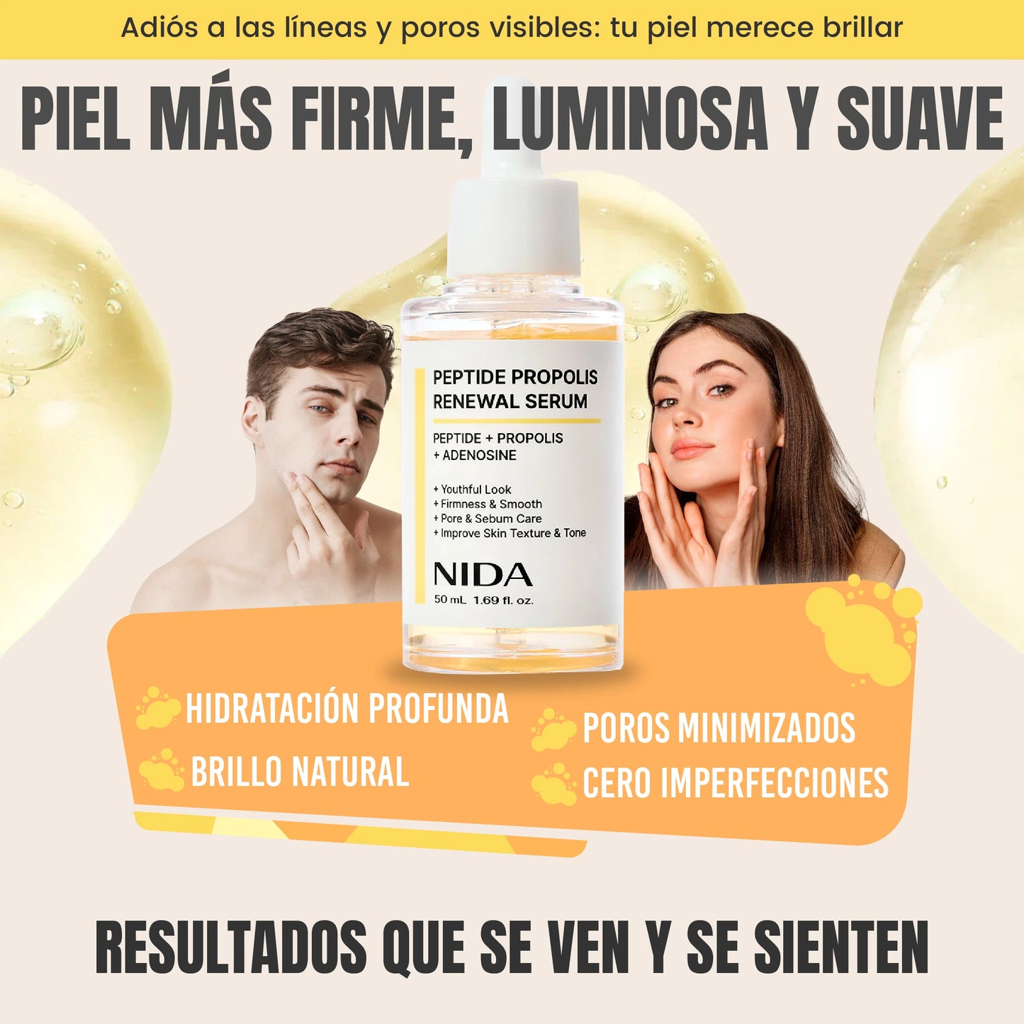 Suero facial Coreano renovador de Propóleo y Péptidos