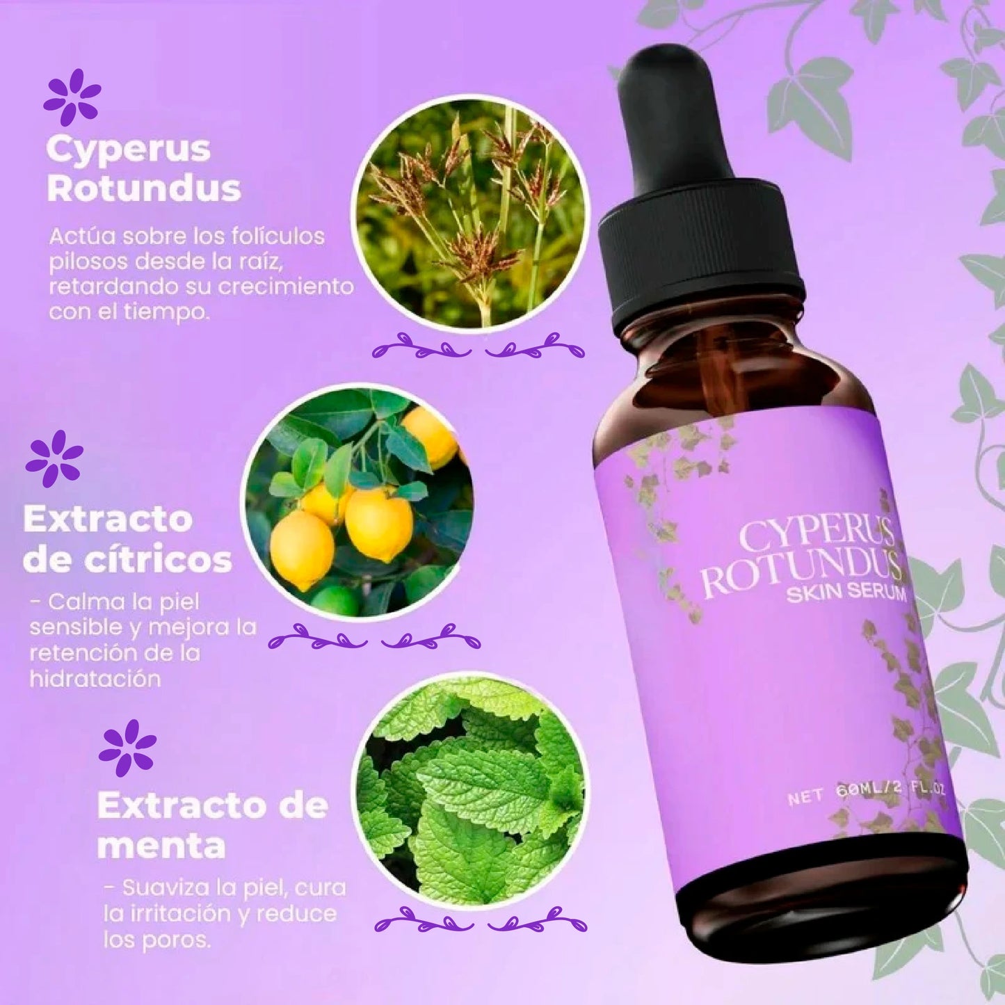 Serum para Vellos más finos y menos visible con extracto natural