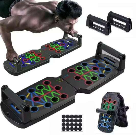 Tablero Push Up Con Soportes Moviles + Plan De Entrenamiento