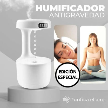 Humidificador Antigravedad con Reloj, Control Remoto y Esencia