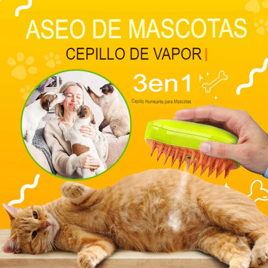 🐱 PetFresh™: ¡Revoluciona el Cuidado Animal! 🐶Cepillo 3 en 1 con Vapor + Esencia de Vainilla 🐾