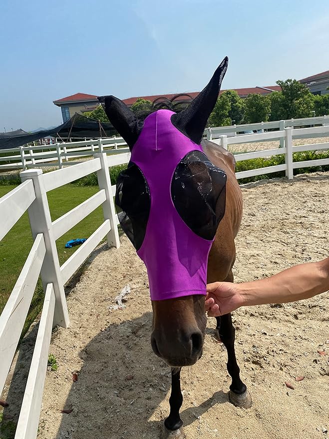 Máscara para Caballo con Malla Protectora Antimoscas