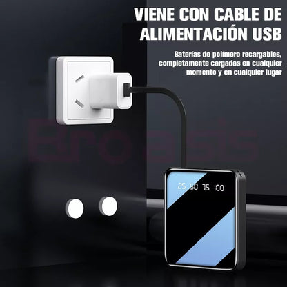 Power Bank 10000 Mah Portátil Con 4 Cables de Carga Simultáneos