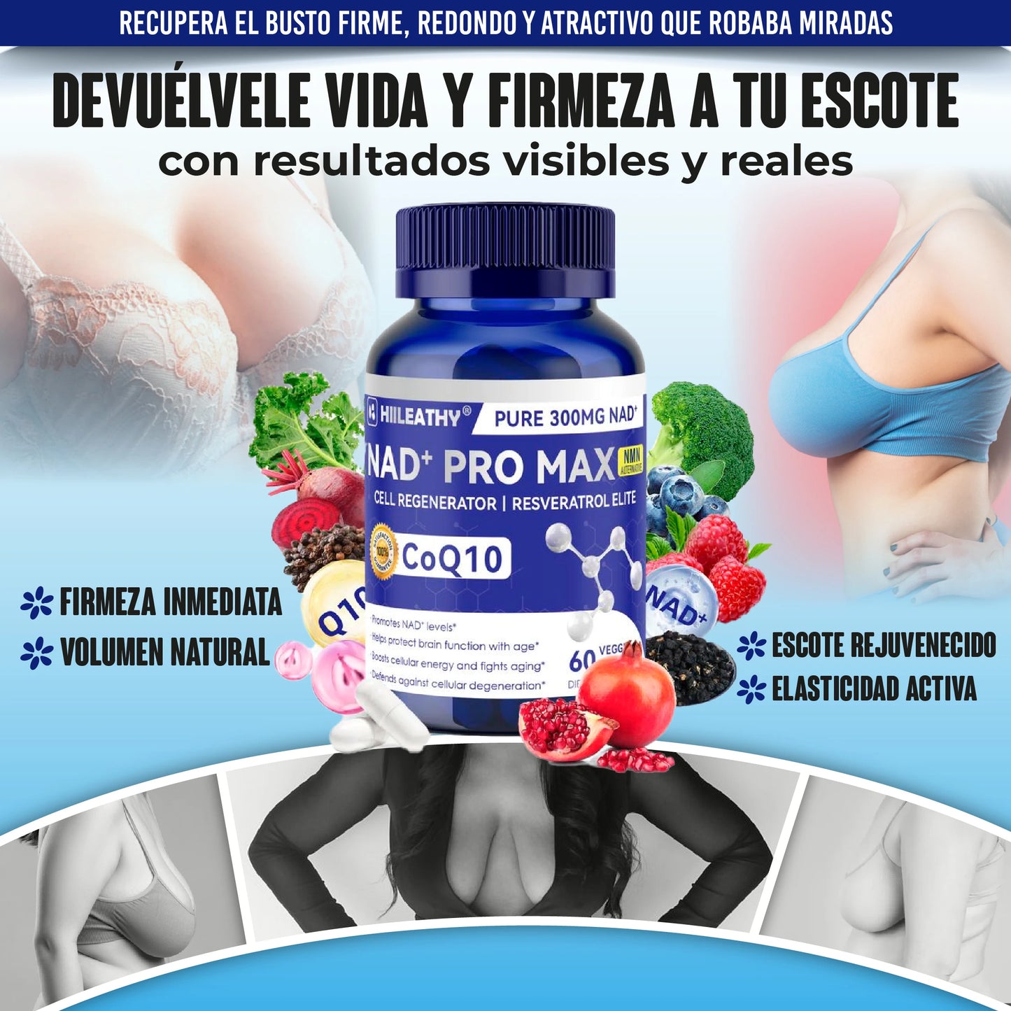 Suplemento natural NAD+ tonificador y esculpidor de bustos