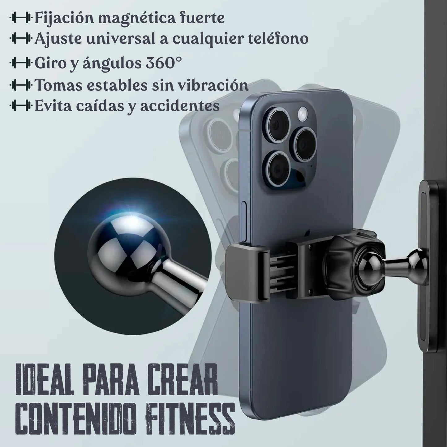 Soporte Magnético Ajustable para Gimnasio