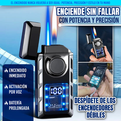 Encendedor Doble Llama Inteligente Eléctrico con Pantalla Digital