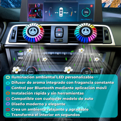 Kit 2 en 1 Luz dinámica y Aromatizador para Autos