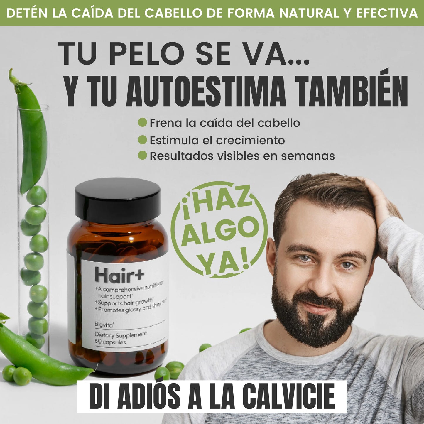 Suplemento Masculino Para Recuperar y Fortalecer el Cabello