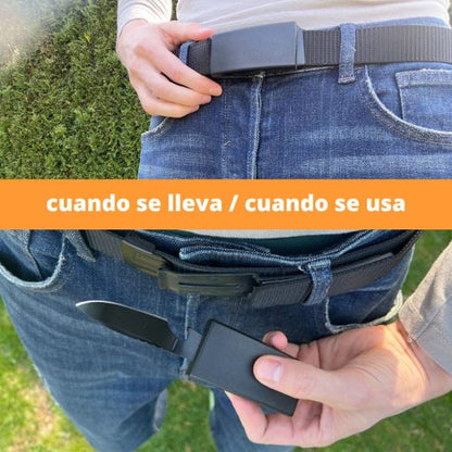 Cinturón Táctico de Supervivencia Con Navaja + Guía de Defensa Personal