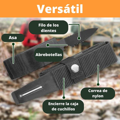 Cinturón Táctico de Supervivencia Con Navaja + Guía de Defensa Personal