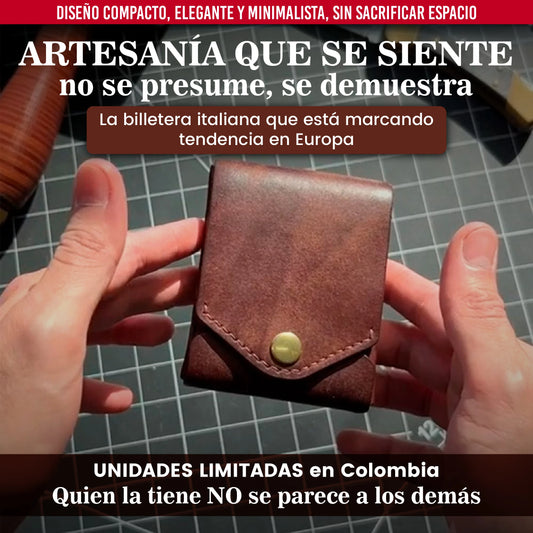 Billetera de Cuero Genuino Italiano Hecha a Mano