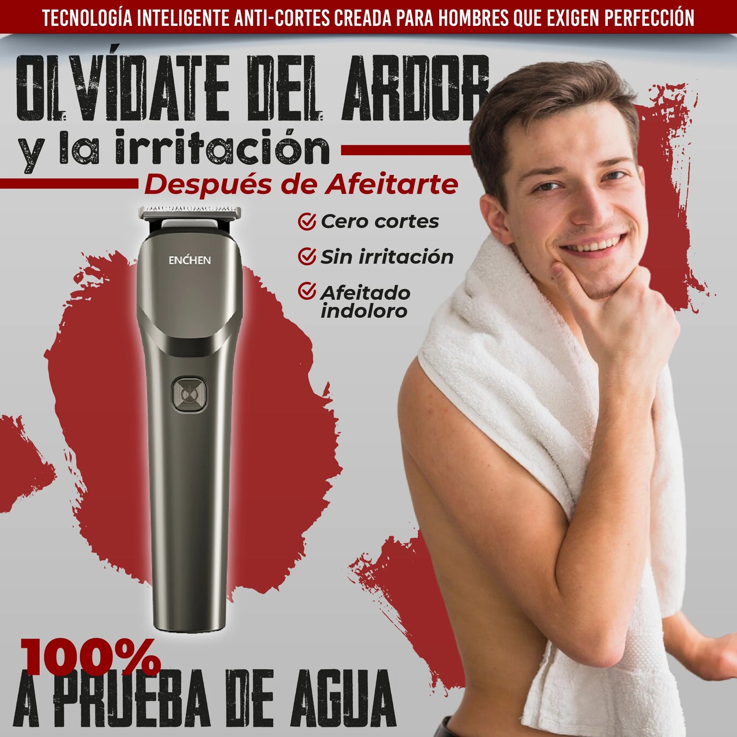 Máquina corte de afeitar con sensores inteligentes, a prueba de agua