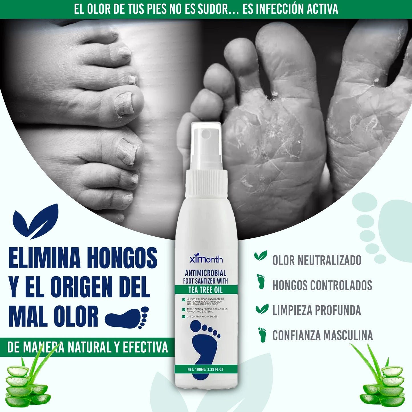 Desodorante orgánico para pies | Elimina los hongos y el mal olor