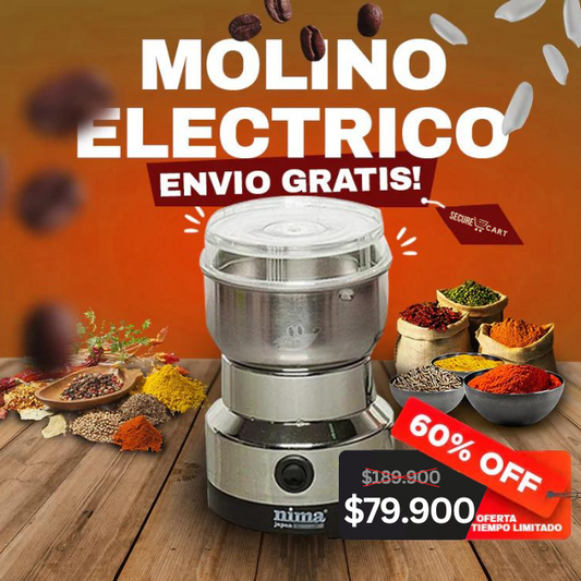 🌿Molino Profesional Eléctrico Para Granos y Especias + Recetario Con Granos de Café☕