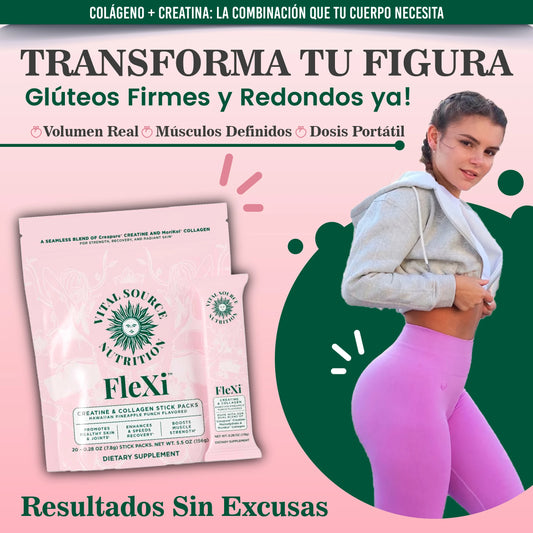 Paquetes de creatina y colágeno especializado para glúteos mujer