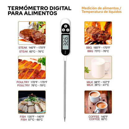 Termómetro Digital Profesional para Cocina con Estuche