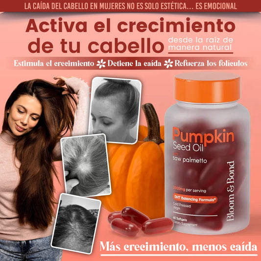 Suplemento de aceite de calabaza contra la calvicie y perdida de cabello