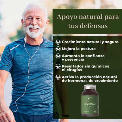 Suplemento natural de moringa para el crecimiento de estatura